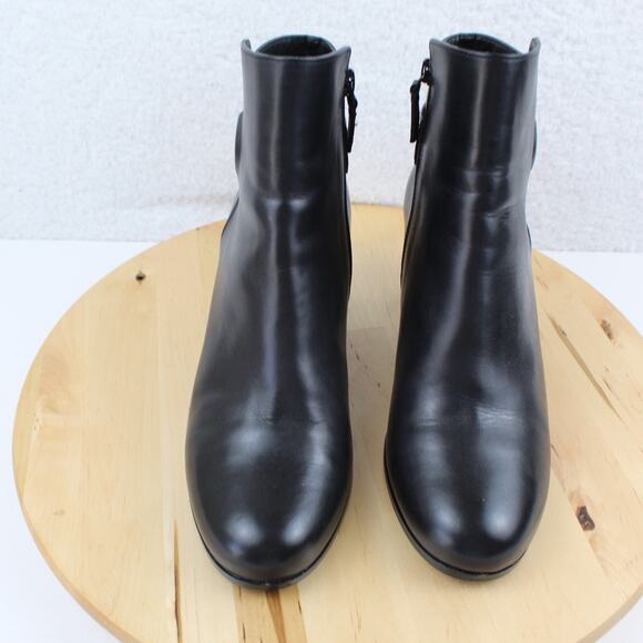 Cole Haan Boots Womens 8 Black Leather Grand OS Zipper Harness Ankle Bootie - Picture 3 of 11